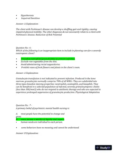 2023 NCLEX PN Physiological NGN Exam With Answers (200 Solved Questions) - Page 4 preview image