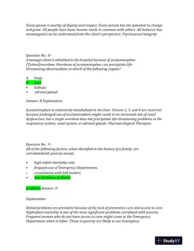 2023 NCLEX PN Physiological NGN Exam With Answers (200 Solved Questions) - Page 5 preview image