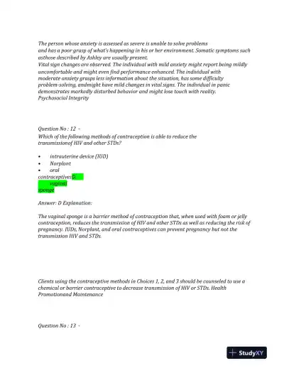 2023 NCLEX PN Physiological NGN Exam With Answers (200 Solved Questions) - Page 7 preview image