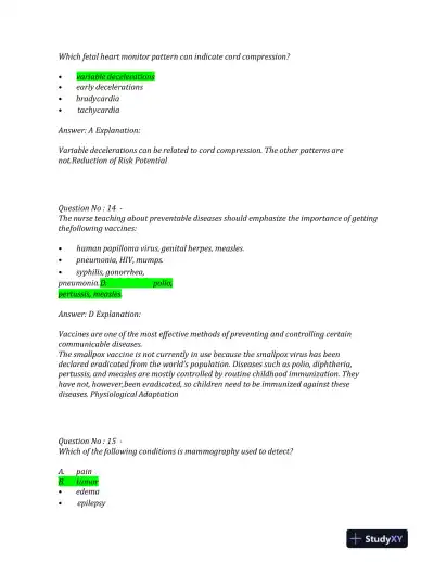 2023 NCLEX PN Physiological NGN Exam With Answers (200 Solved Questions) - Page 8 preview image