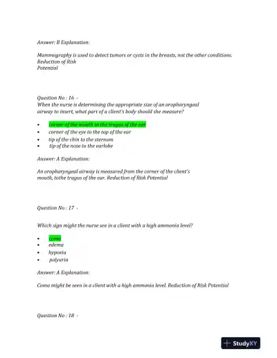 2023 NCLEX PN Physiological NGN Exam With Answers (200 Solved Questions) - Page 9 preview image