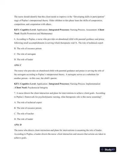 Test Bank For Psychiatric Mental Health Nursing: Concepts Of Care In Evidence-Based Practice, 8th Edition - Page 29 preview image
