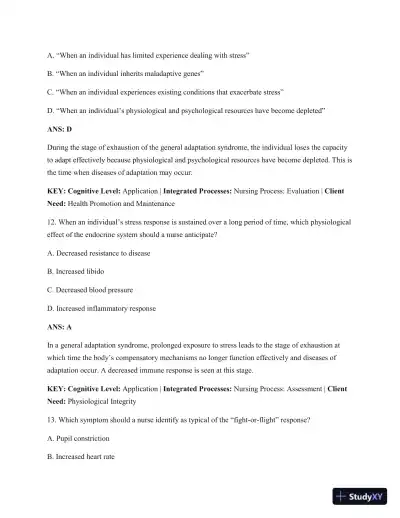 Test Bank For Psychiatric Mental Health Nursing: Concepts Of Care In Evidence-Based Practice, 8th Edition - Page 7 preview image