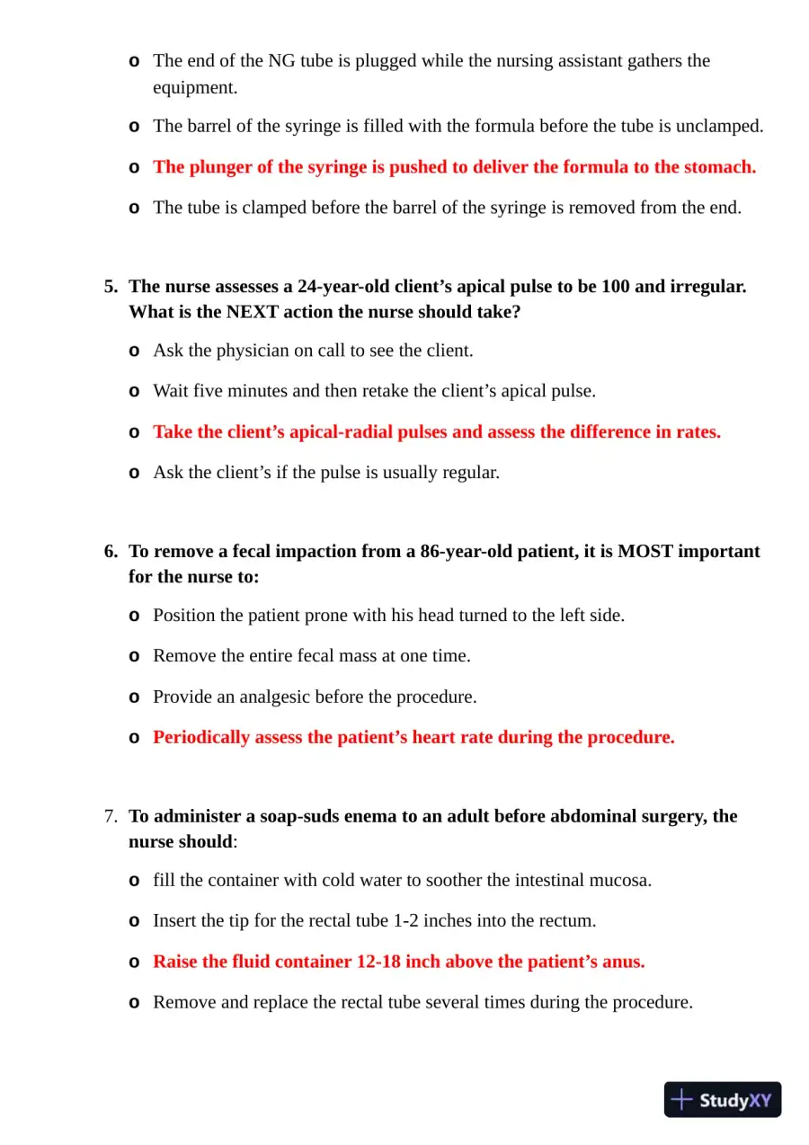KAPLAN Fundamentals Practice Exam with Answers (75 Solved Questions), page 3