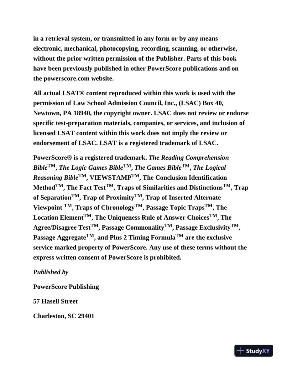 Powerscore: LSAT reading Comprehension (2020), page 5
