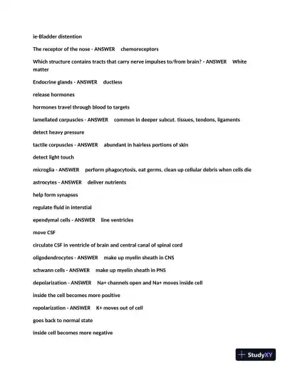 2023 BIO253 Hondros Test 2 Practice Exam with Answers (93 Solved Questions) - Page 3 preview image