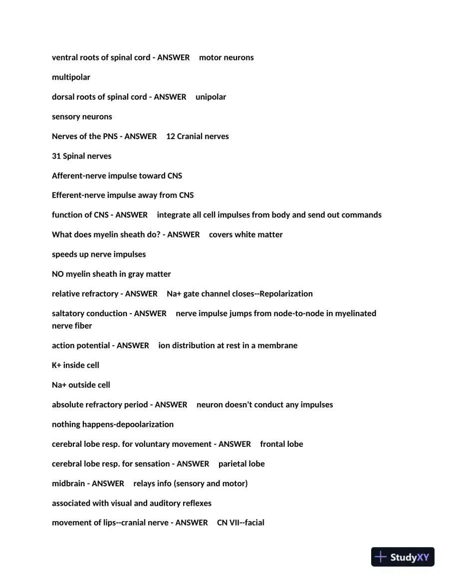2023 BIO253 Hondros Test 2 Practice Exam with Answers (93 Solved Questions), page 4