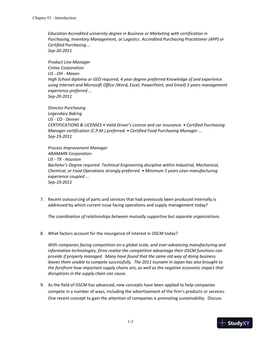Solution Manual for Operations and Supply Chain Management, 14th Edition, page 4