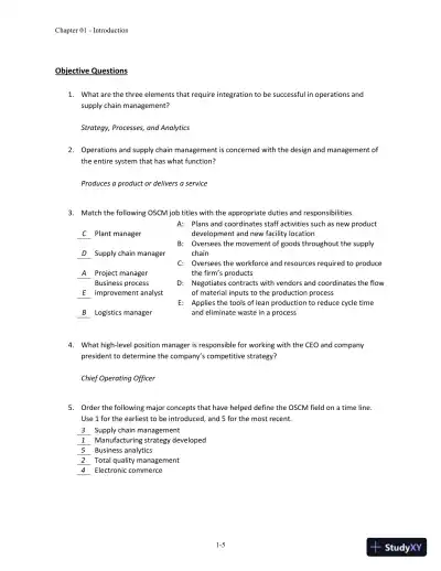 Solution Manual for Operations and Supply Chain Management, 14th Edition - Page 6 preview image