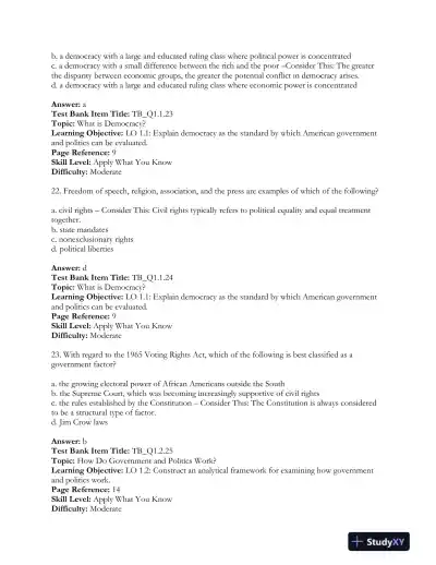 Revel for The Struggle for Democracy, 2016 Presidential Election Edition 12th Edition Test Bank - Page 10 preview image