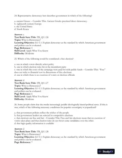 Revel for The Struggle for Democracy, 2016 Presidential Election Edition 12th Edition Test Bank - Page 11 preview image