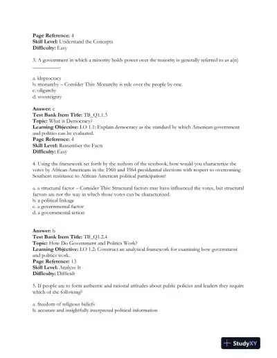 Revel for The Struggle for Democracy, 2016 Presidential Election Edition 12th Edition Test Bank - Page 3 preview image