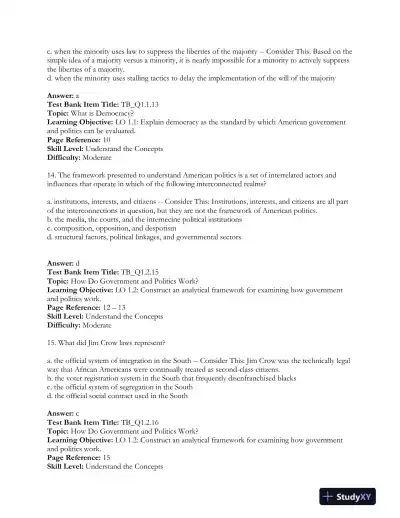 Revel for The Struggle for Democracy, 2016 Presidential Election Edition 12th Edition Test Bank - Page 7 preview image