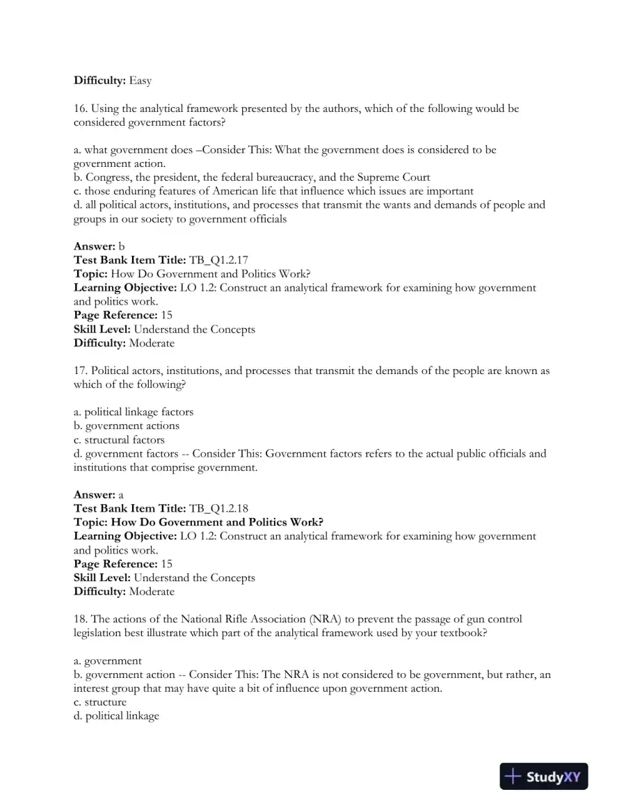 Revel for The Struggle for Democracy, 2016 Presidential Election Edition 12th Edition Test Bank, page 8