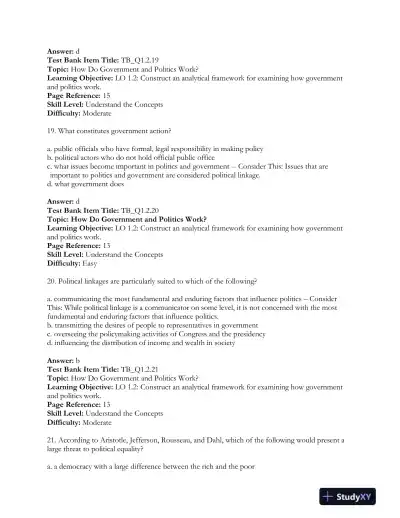 Revel for The Struggle for Democracy, 2016 Presidential Election Edition 12th Edition Test Bank - Page 9 preview image