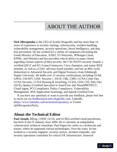 GCIH GIAC Certified Incident Handler All-in-One Exam Guide (2020) - Page 10 preview image