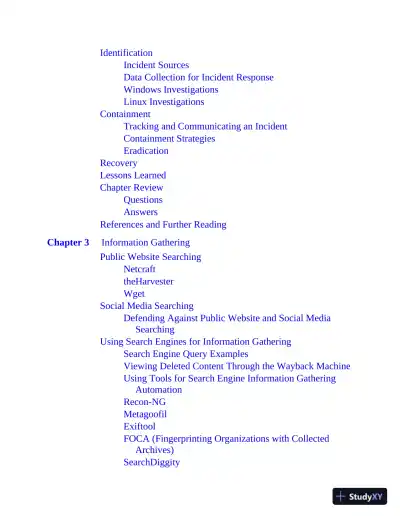 GCIH GIAC Certified Incident Handler All-in-One Exam Guide (2020) - Page 14 preview image