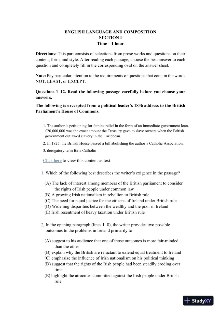 Princeton Review AP English Language and Composition Premium Prep, 18th Edition: 8 Practice Tests + Complete Content Review + Strategies and Techniques (2024) (2023), page 22