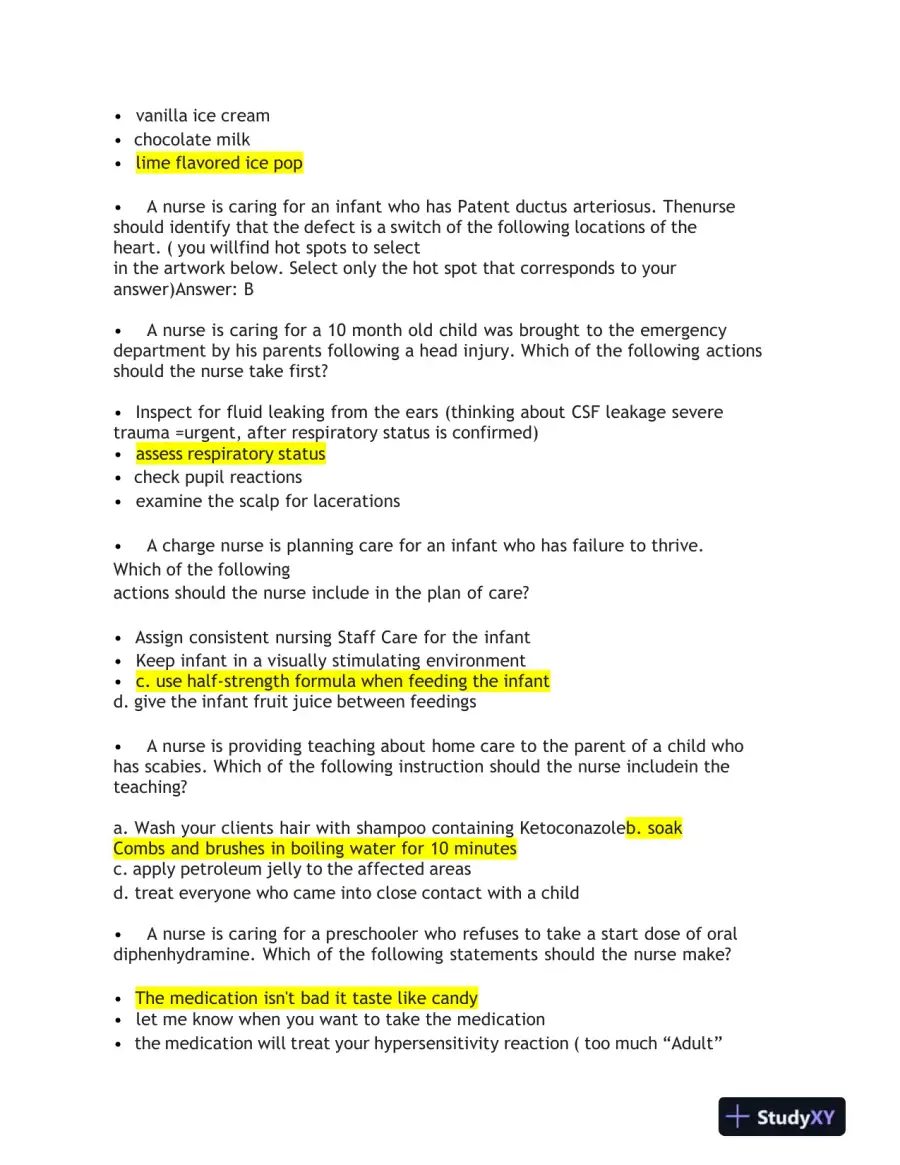 2019 ATI RN Proctored Exam with Answers (59 Solved Questions), page 4