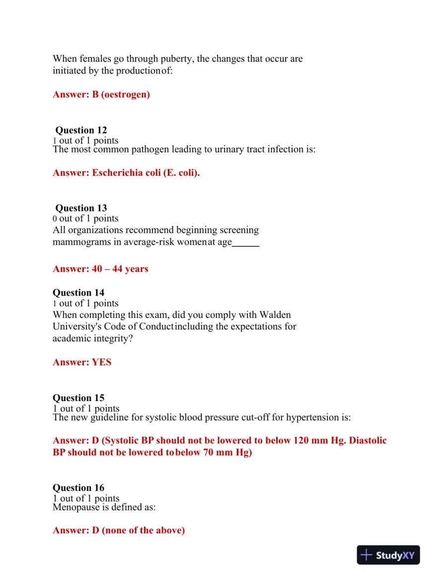 2021 NRNP6552 Hemotology Midterm Exam With Answers (101 Solved Questions), page 6