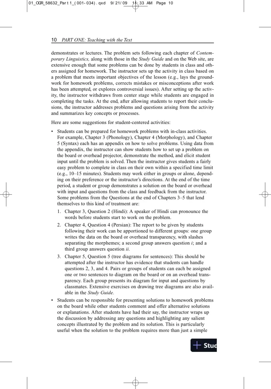 Solution Manual for Contemporary Linguistics: An Introduction , 6th Edition, page 13