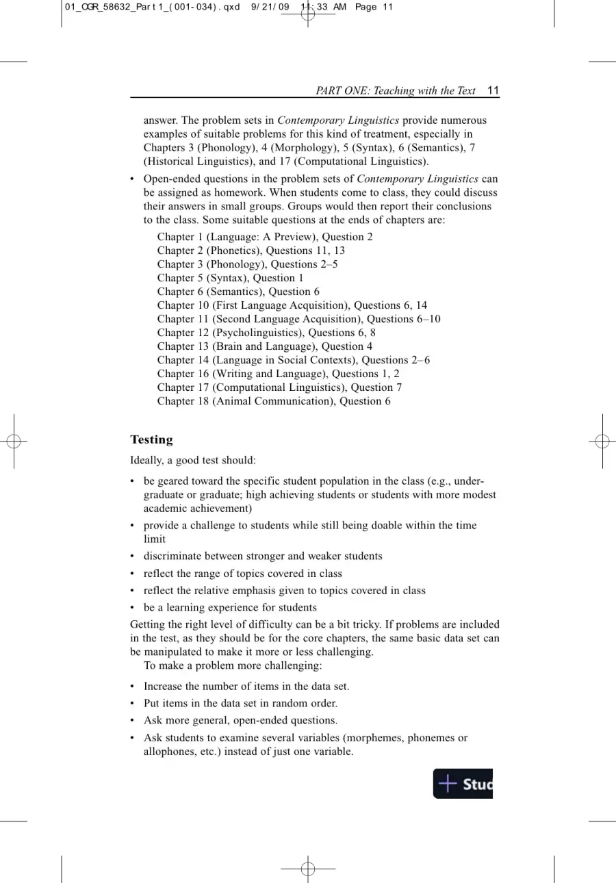 Solution Manual for Contemporary Linguistics: An Introduction , 6th Edition, page 14