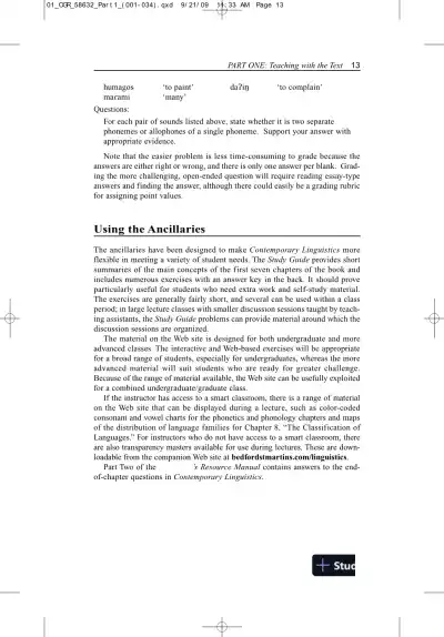 Solution Manual for Contemporary Linguistics: An Introduction , 6th Edition - Page 16 preview image