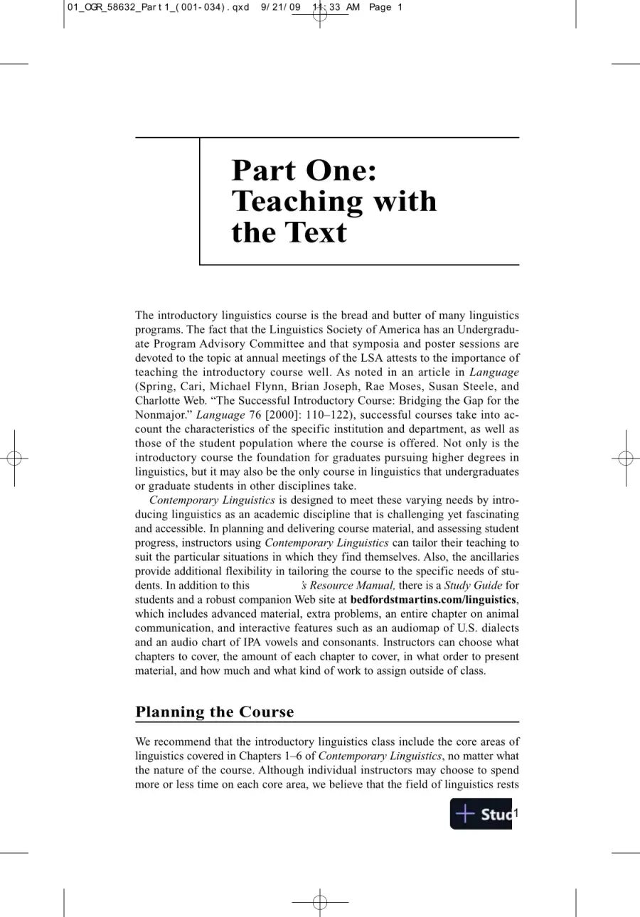 Solution Manual for Contemporary Linguistics: An Introduction , 6th Edition, page 4