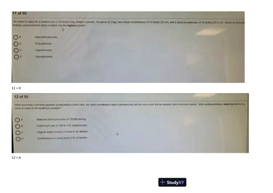 2023 HESI Maternity OB Test Bank Exit Exam Version 1 With Answers (70 Solved Questions), page 7