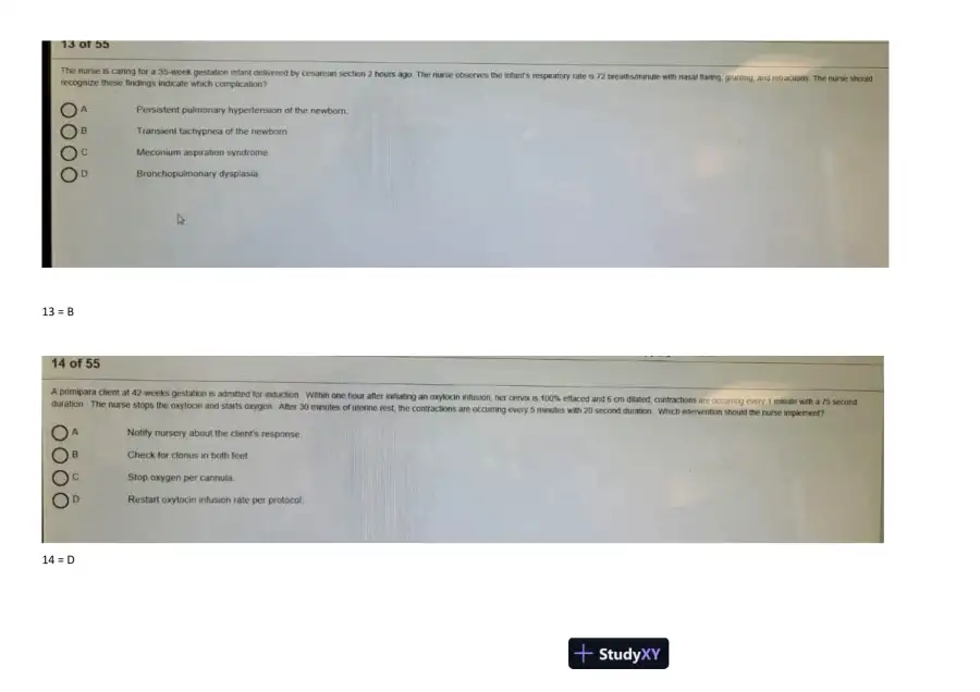 2023 HESI Maternity OB Test Bank Exit Exam Version 1 With Answers (70 Solved Questions), page 8
