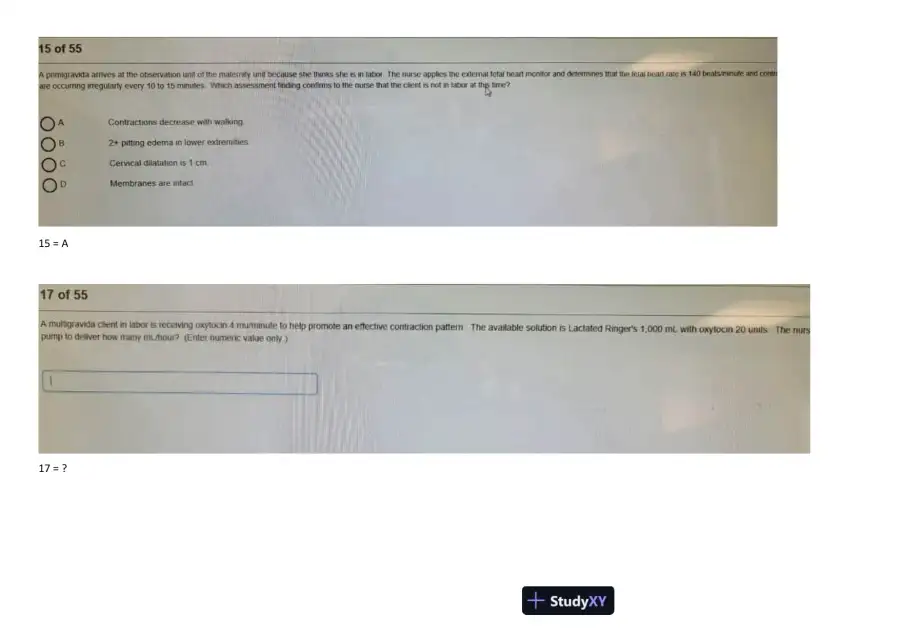 2023 HESI Maternity OB Test Bank Exit Exam Version 1 With Answers (70 Solved Questions), page 9