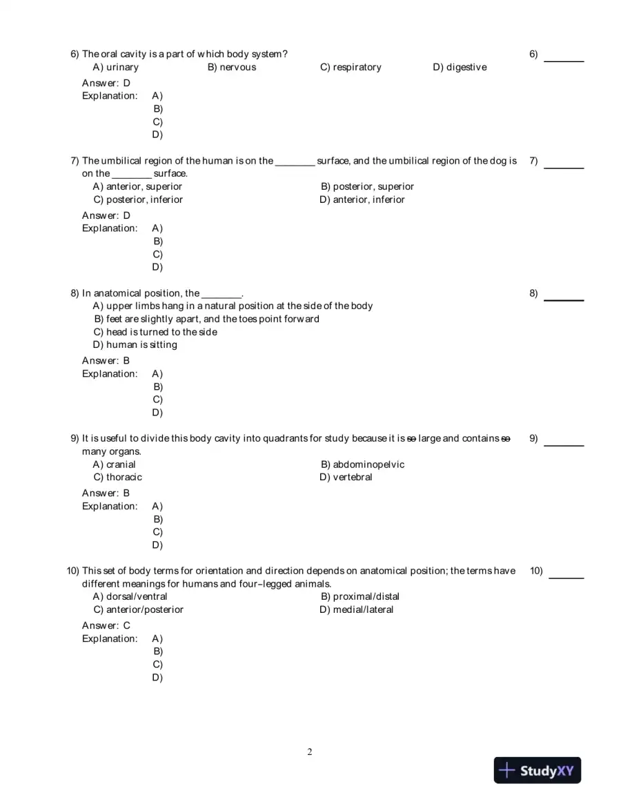 Test Bank for Human Anatomy And Physiology Laboratory Manual, Fetal Pig Version, 11th Edition, page 3