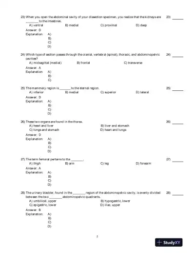 Test Bank for Human Anatomy And Physiology Laboratory Manual, Fetal Pig Version, 11th Edition - Page 6 preview image