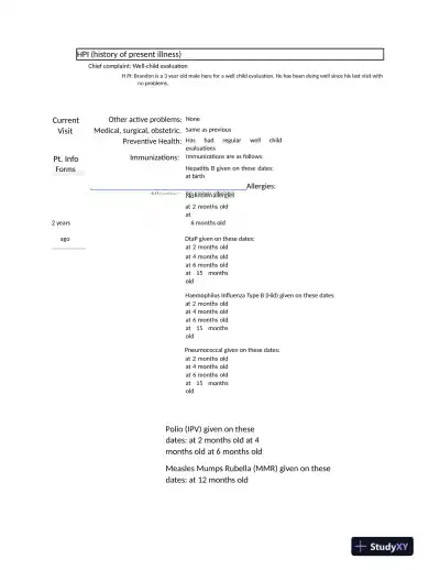 IHuman Paediatrics Practice Exam With Answers (40 Solved Questions) - Page 1 preview image