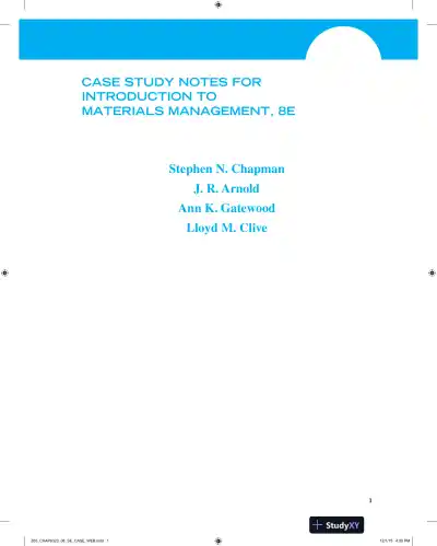 Solution Manual for Introduction to Materials Management, 8th Edition - Page 1 preview image