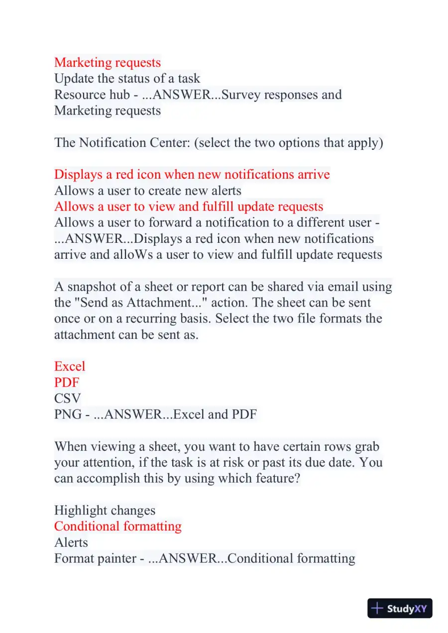 2024 Smartsheet Core Product Computer Science Certification Exam With Answers (113 Solved Questions), page 4