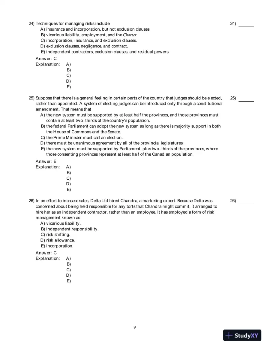 Managing The Law: The Legal Aspects Of Doing Business, 3rd Edition Test Bank, page 10