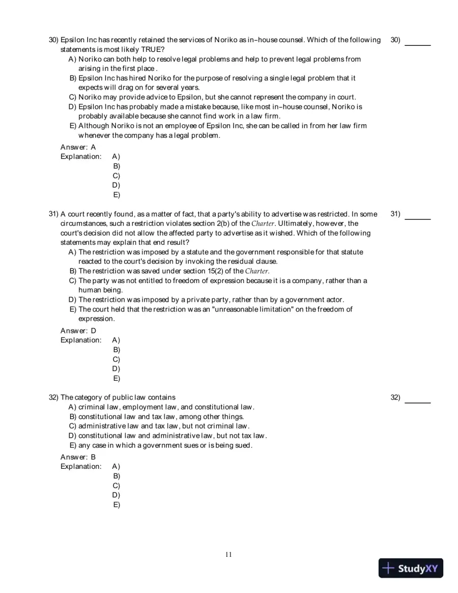 Managing The Law: The Legal Aspects Of Doing Business, 3rd Edition Test Bank, page 12