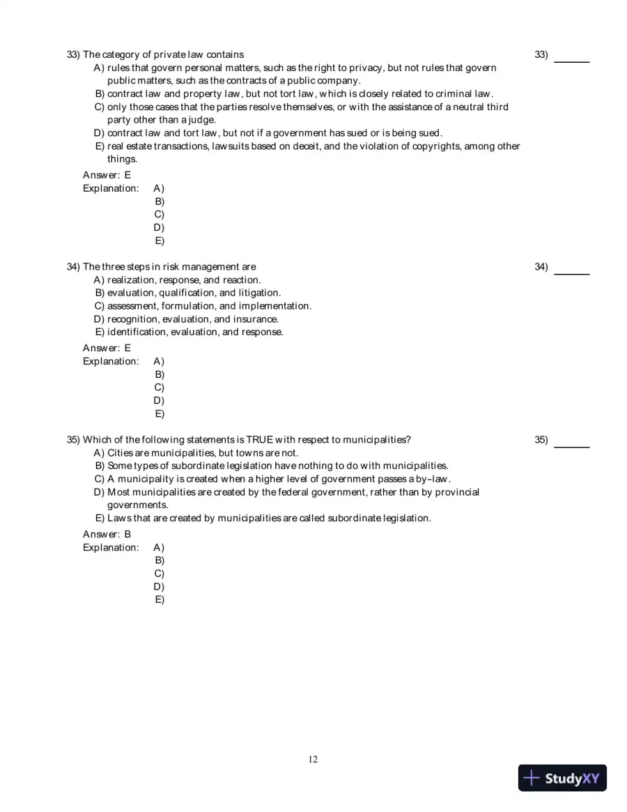 Managing The Law: The Legal Aspects Of Doing Business, 3rd Edition Test Bank, page 13