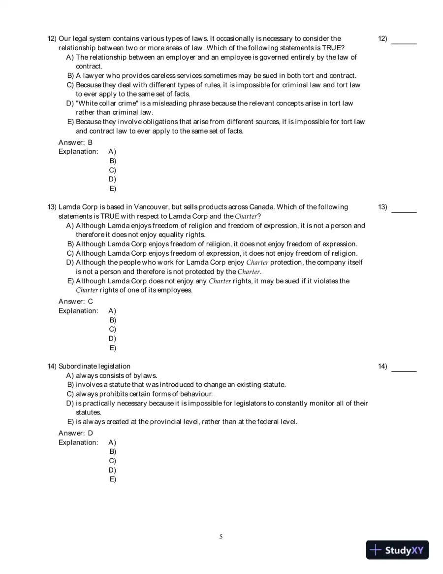 Managing The Law: The Legal Aspects Of Doing Business, 3rd Edition Test Bank, page 6