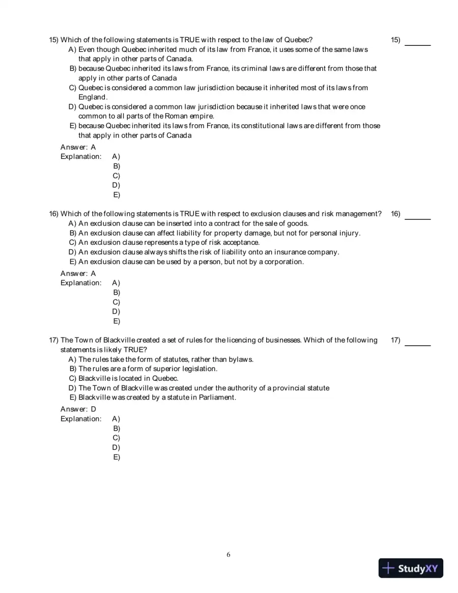 Managing The Law: The Legal Aspects Of Doing Business, 3rd Edition Test Bank, page 7