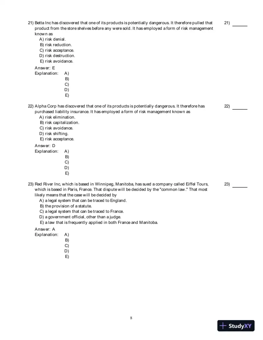 Managing The Law: The Legal Aspects Of Doing Business, 3rd Edition Test Bank, page 9