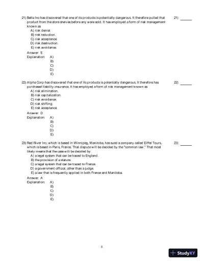 Managing The Law: The Legal Aspects Of Doing Business, 3rd Edition Test Bank - Page 9 preview image