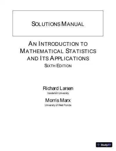 Solution Manual for An Introduction to Mathematical Statistics and Its Applications, 6th Edition - Page 1 preview image