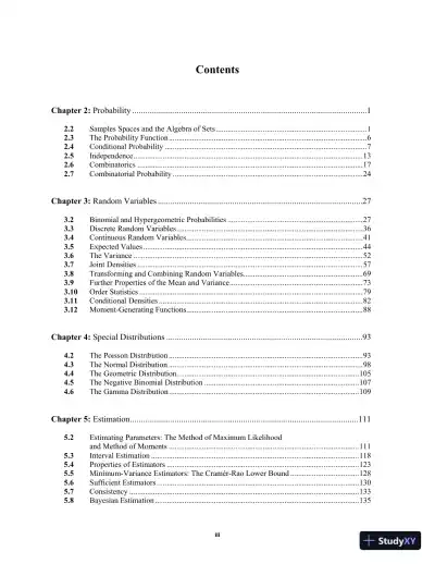Solution Manual for An Introduction to Mathematical Statistics and Its Applications, 6th Edition - Page 3 preview image