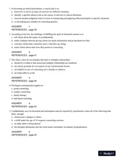 Test Bank For Theory and Practice of Counseling and Psychotherapy, 10th Edition - Page 14 preview image