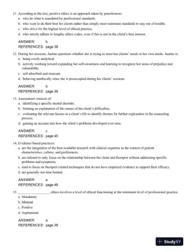Test Bank For Theory and Practice of Counseling and Psychotherapy, 10th Edition - Page 16 preview image