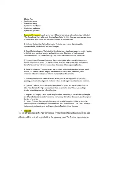 Fairy Tale Analysis 3 little pigs - Page 2 preview image