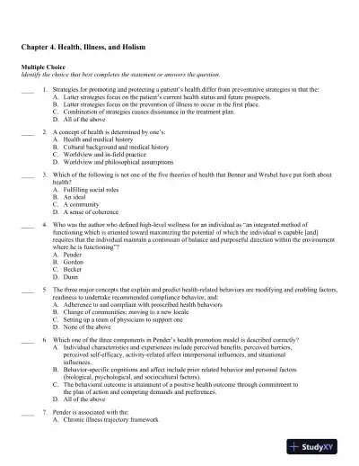 Advancing Your Career: Concepts in Professional Nursing 5th Edition Test Bank - Page 14 preview image