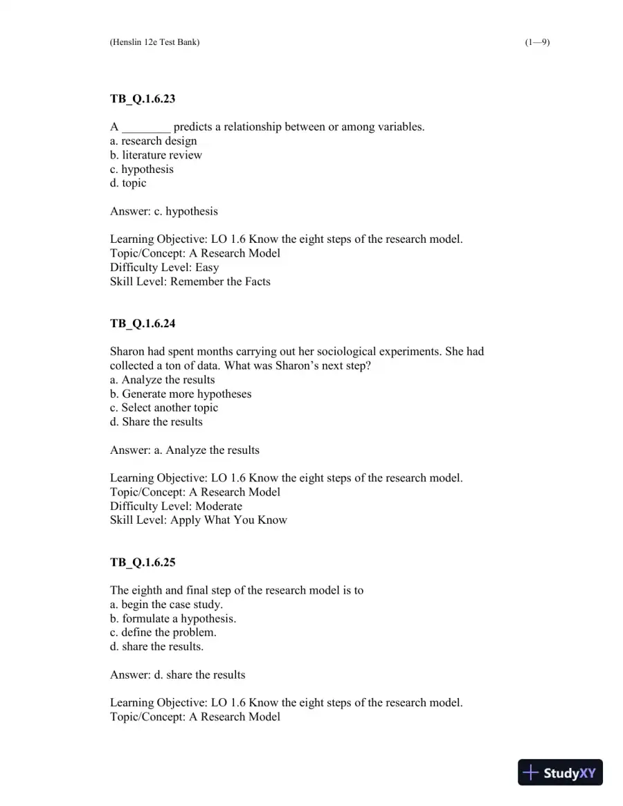 Test Bank For Essentials of Sociology 12th Edition Test Bank, page 10